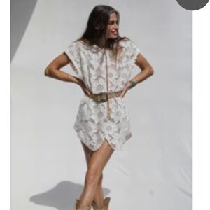 LIMITED EDITION Cream See-Through Lace Mini Dress